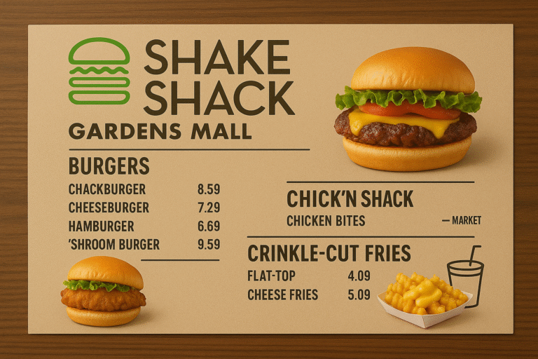 Shake Shack Gardens Mall Menu
